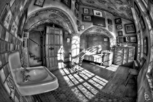 Fonthill Castle, tone mapped using HDR Express, Converted to Black and White using Nik Siver Efex Pro 2,and further minor adjustments made in Adobe Photoshop CS5 ©2011 Susan Candelario SDC Photography