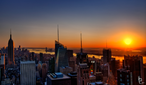 New York City Skyline at Sunset from Top of the Rock