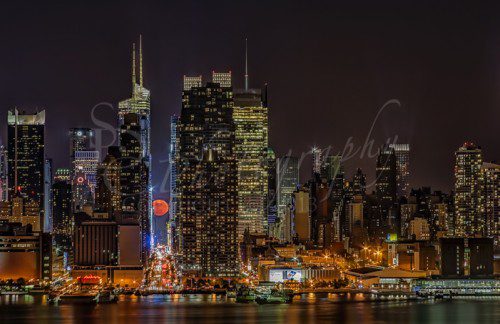 Super Moon Rising NYC