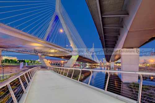 Zakim Bridge Twilight In Boston
