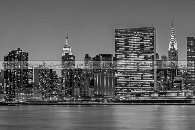 New York City Landmarks Black and White Print