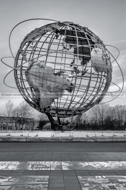 NY Worlds Fair Unisphere BW 