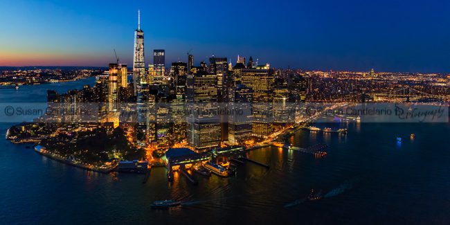 Illuminated Lower Manhattan NYC